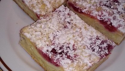 Litý kynutý koláč - hrníčkový, rychlý, Lejanec s tvarohem a malinami :-)