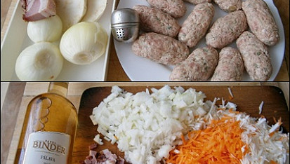 Masové šišky v zeleninovo - vínové omáčce, Použité suroviny