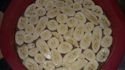 Nepečený raw dortík, banánová vrstva