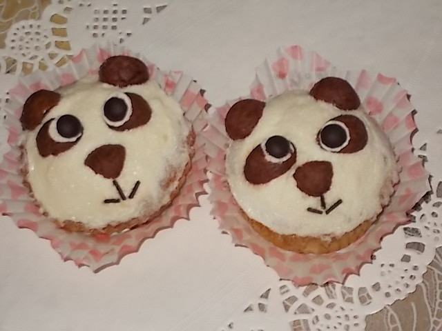 Panda muffiny s mandarinkami