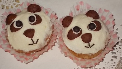 Panda muffiny s mandarinkami