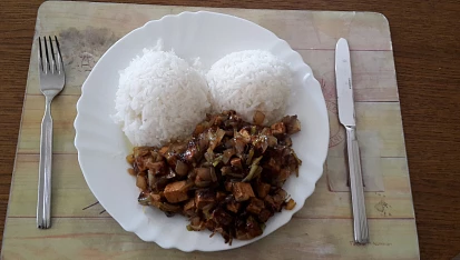 Uzené tofu na porku