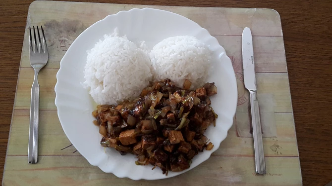 Uzené tofu na porku