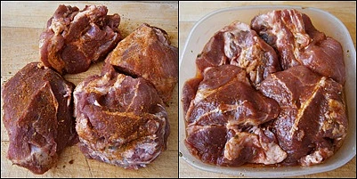 Vepřová krkovice na víně, zázvoru a česneku