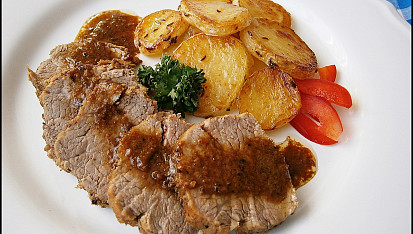 Vepřová plec na citrusech a citronovém pepři, připraveno v papiňáku, Vepřová plec na citrusech a citronovém pepři