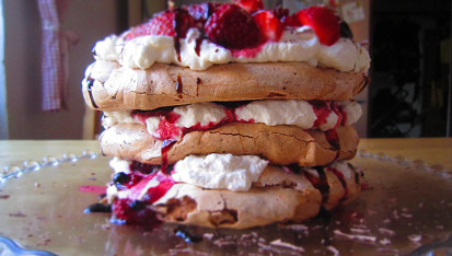 Čokoládový dort Pavlova, Voila... výsledek :-)