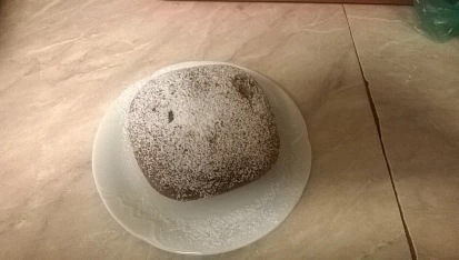 Hrníčková bábovka, po vytáhnutí z mikrovlnky