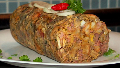 Játrová "tlačenka" s houbami