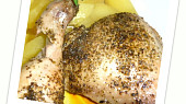 Kuře s bylinkami, pečené na másle