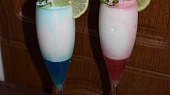 Citronový sorbet s vodkou a campari (curacaem)
