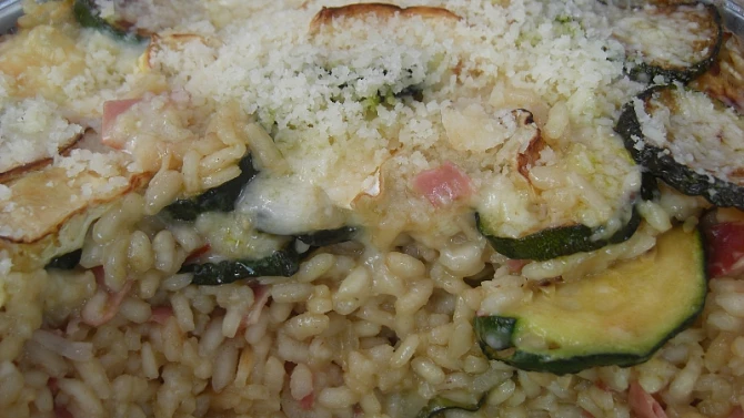 Cuketové risotto zapečené pod grilem