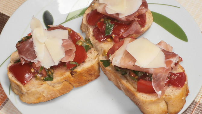 Italské bruschette, bruschetta