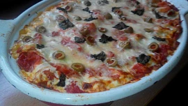 Lasagne s makrelou, ricottou, špenátem a rajčaty