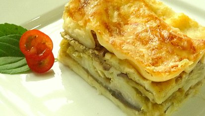 Lilkové lasagne s pórkovou salsou
