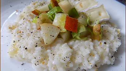 Risotto s Hermelínem a hruškami