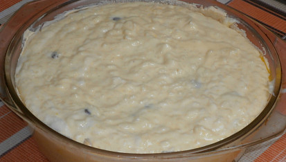 Rýžový pudding s rozinkami    Retro, před vařením v páře