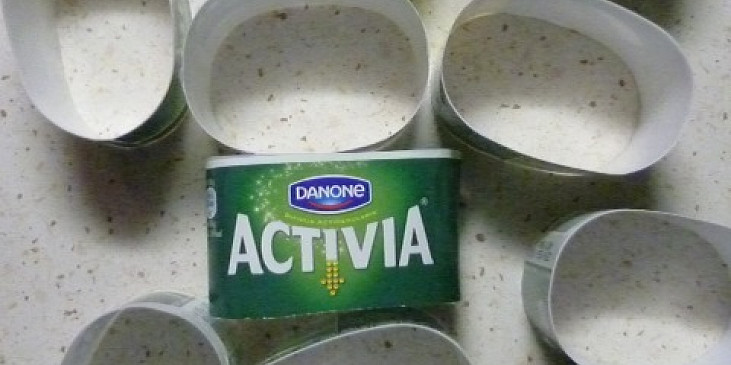 formičky vyrobené z kelímků od jogurtu Activie - ustřihla jsem dno a vrchní část
