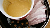 Špecle s kysanou smetanou, Těsto na špecle,anglická slanina