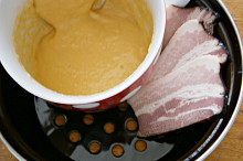 Těsto na špecle,anglická slanina