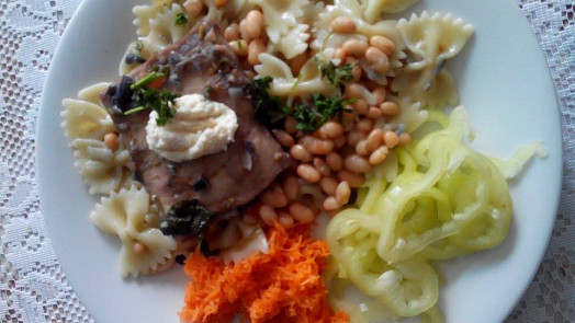 Tresčí filé s fazolemi na víně