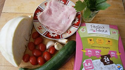 Zeleninové špagety se šunkou a zeleninou, Část použitých surovin