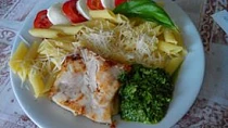 Filé na šalvěji s pestem a penne rigate