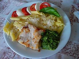 Filé na šalvěji s pestem a penne rigate