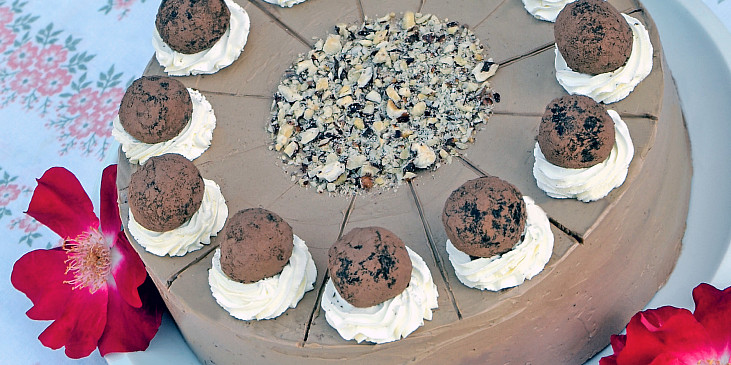 Historické dorty: Lanýžový pro Shirley Temple (V povrchu krémem hladce potřeného dortíku se…)