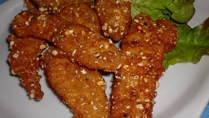 Kuřecí proužky v popcornovém obalu, s uzenou vůní podle Pohlreicha