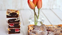 Malinový cheesecake brownies