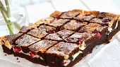 Malinový cheesecake brownies