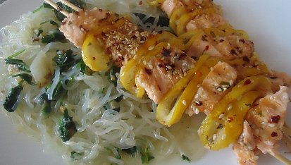Perfect Pasta s lososovými špízy