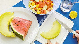 Pestrobarevný melounový dort