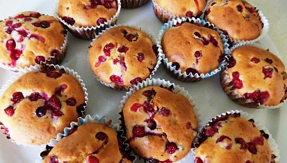Rybízové muffiny s jogurtem