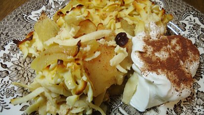 Zapečené štíhlé nudle ( šmakoun) ala žemlovka