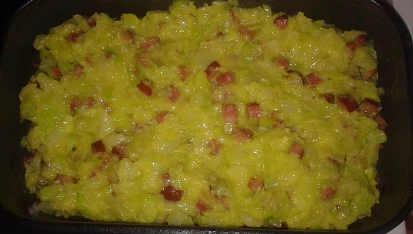 Zapečené zelí, před upečením