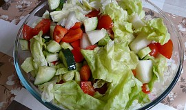 Zeleninový salát se žlutým melounem