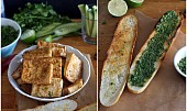 Bánh mì s pečeným tofu, koriandrem a nakládanou zeleninou