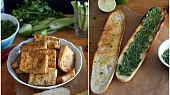 Bánh mì s pečeným tofu, koriandrem a nakládanou zeleninou