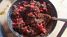 Čokoládovo - mandlovo - malinové sušenky bez mouky