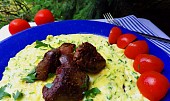 Cuketová omeleta s kuřecímu játry