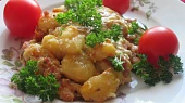 Gnocchi zapečené se smetanou, pórkem a anglickou slaninou