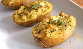 Plněné brambory s bylinkami (vegan)