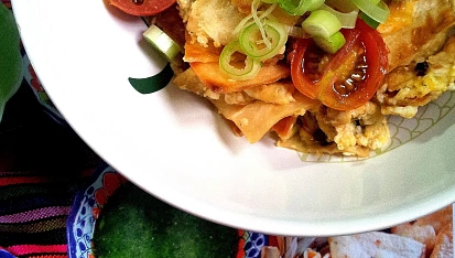 Migas (míchaná vejce s tortillou)