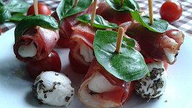 Mozzarella smažená ve slanině