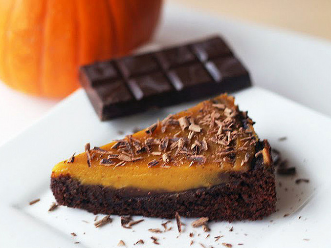 Brownies s dýňovým krémem - pumpkin pie brownie