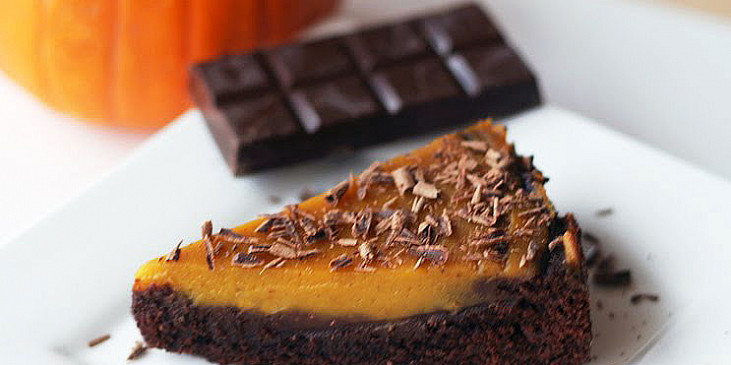 Brownies s dýňovým krémem - pumpkin pie brownie