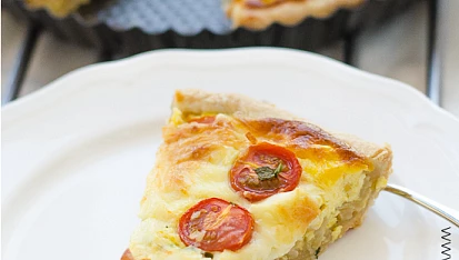 Quiche s rajčaty a kukuřicí