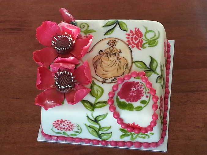Rokoko, Malovaný dort s modelovaným květem
