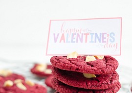 Valentýnské cookies „červený samet“